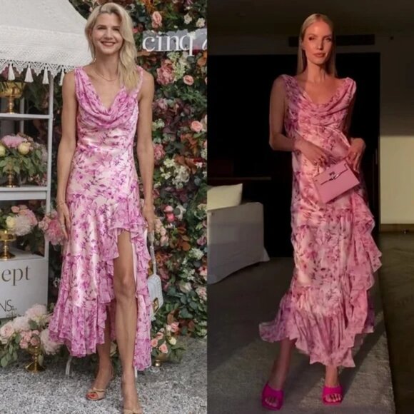 Cinq à Sept Pink Floral Maxi Dress - Picture 5 of 13